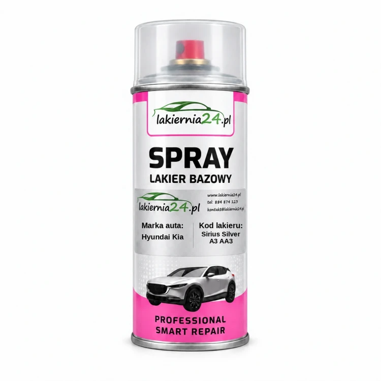 Lakier samochodowy Hyundai Kia Sirius Silver A3 AA3 baza w sprayu 400 ml