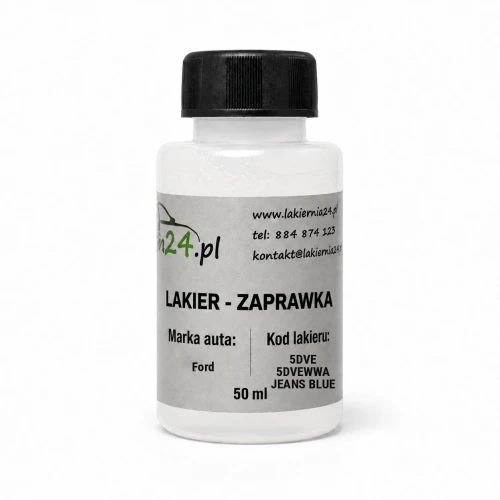Lakier samochodowy Ford 5DVE 5DVEWWA JEANS BLUE baza zaprawka 50 ml z pędzelkiem
