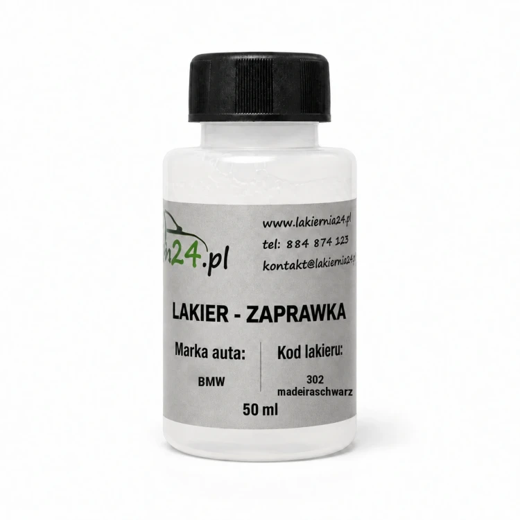 Lakier samochodowy BMW 302 madeiraschwarz baza zaprawka 50 ml z pędzelkiem