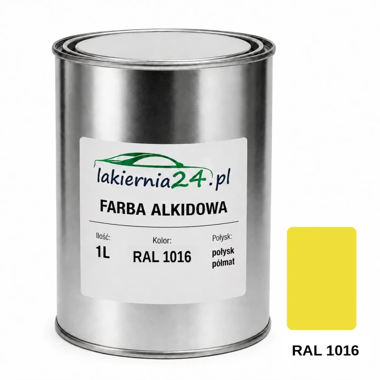 Farba alkidowa antykorozyjna RAL 1016 1L połysk półmat
