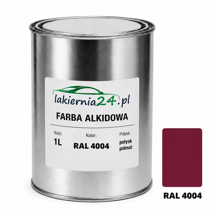 Farba alkidowa antykorozyjna RAL 4004 1L połysk półmat