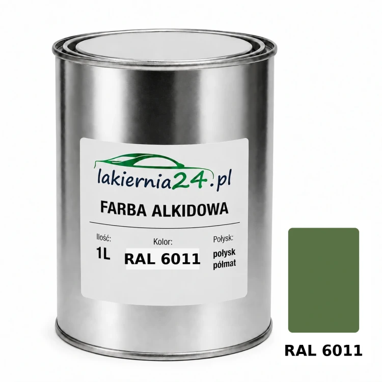 Farba alkidowa antykorozyjna RAL 6011 1L połysk półmat