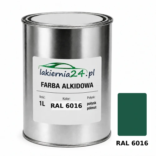 Farba alkidowa antykorozyjna RAL 6016 1L połysk półmat