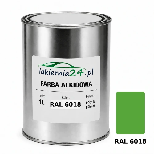 Farba alkidowa antykorozyjna RAL 6018 1L połysk półmat