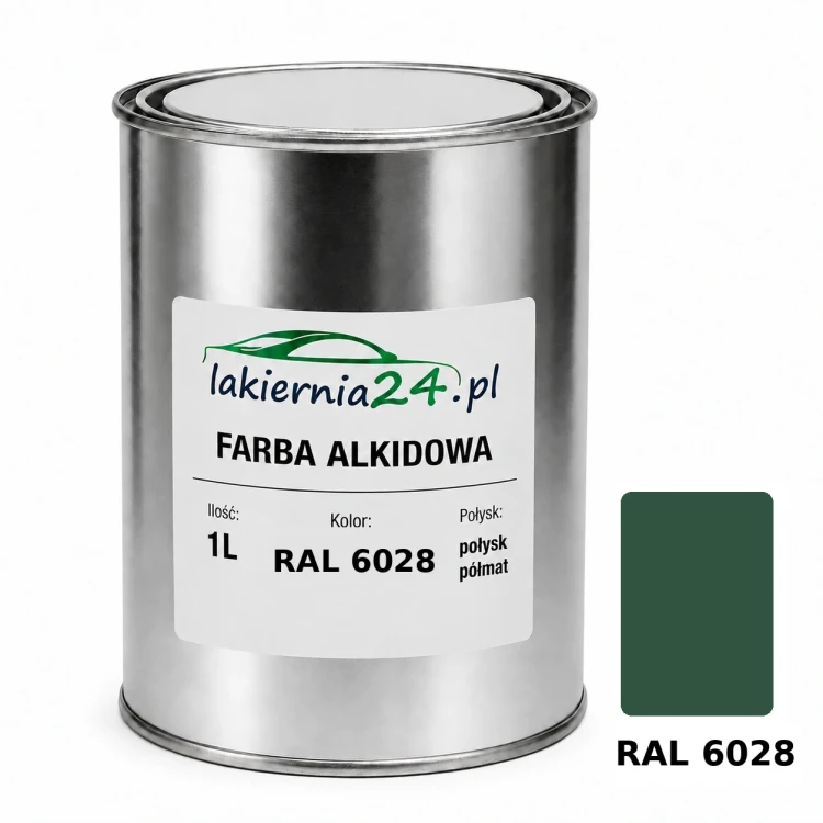 Farba alkidowa antykorozyjna RAL 6028 1L połysk półmat