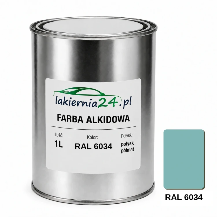 Farba alkidowa antykorozyjna RAL 6034 1L połysk półmat