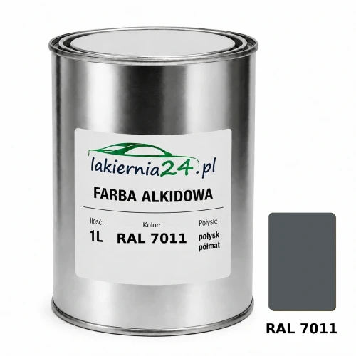 Farba alkidowa antykorozyjna RAL 7011 1L połysk półmat