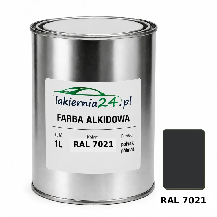 Farba alkidowa antykorozyjna RAL 7021 1L połysk półmat