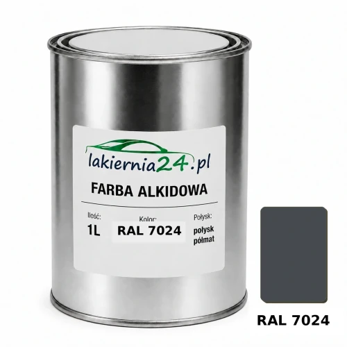 Farba alkidowa antykorozyjna RAL 7024 1L połysk półmat