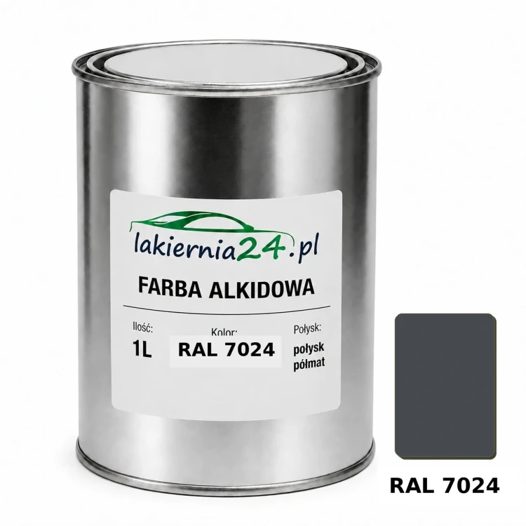 Farba alkidowa antykorozyjna RAL 7024 1L połysk półmat