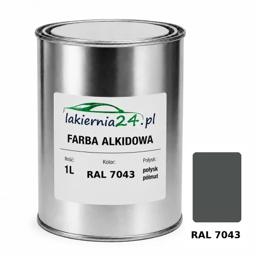 Farba alkidowa antykorozyjna RAL 7043 1L połysk półmat