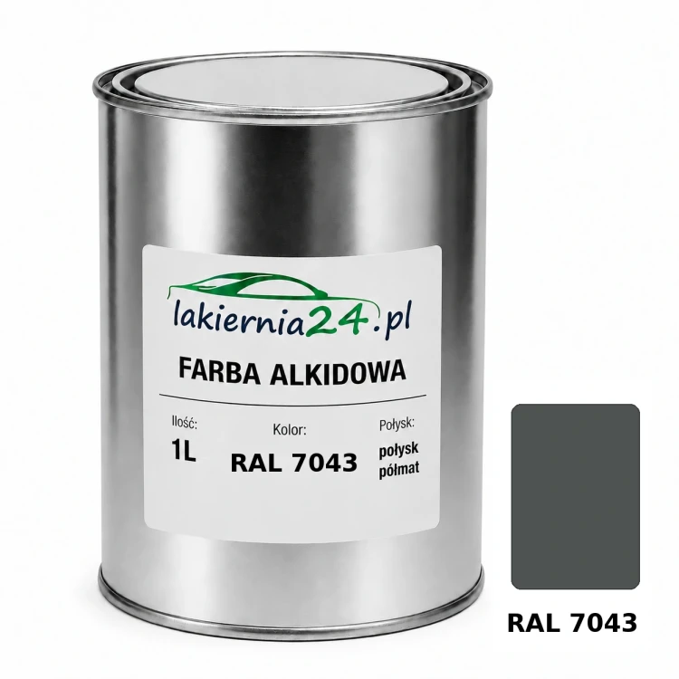 Farba alkidowa antykorozyjna RAL 7043 1L połysk półmat