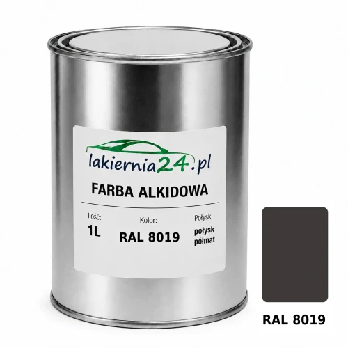 Farba alkidowa antykorozyjna RAL 8019 1L połysk półmat
