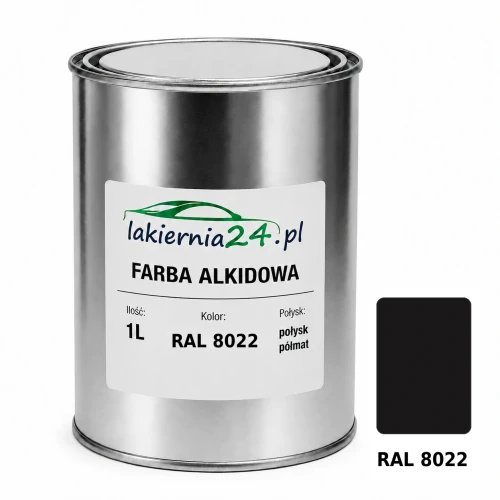 Farba alkidowa antykorozyjna RAL 8022 1L połysk półmat