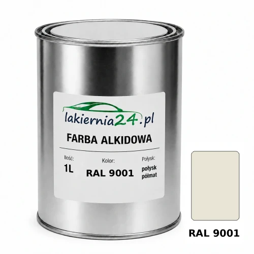 Farba alkidowa antykorozyjna RAL 9001 1L połysk półmat