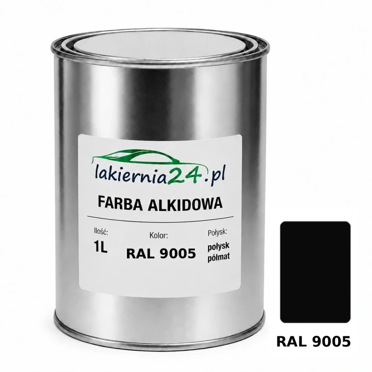 Farba alkidowa antykorozyjna RAL 9005 1L połysk półmat
