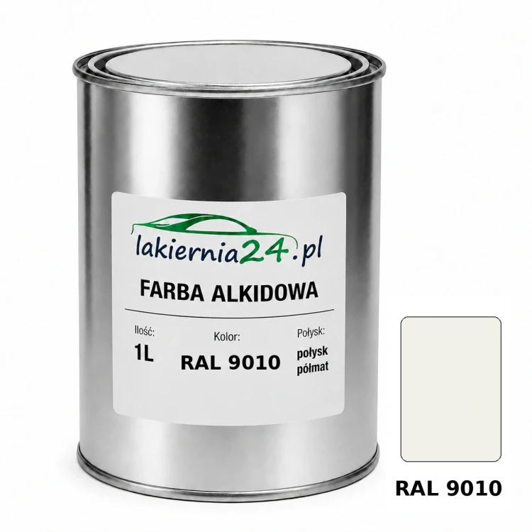Farba alkidowa antykorozyjna RAL 9010 1L połysk półmat