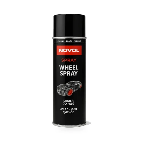 Novol Wheel Spray czarny połysk lakier do felg w sprayu 500 ml