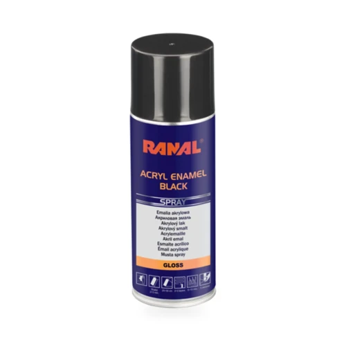 RANAL Acryl Enamel Black Gloss emalia akrylowa czarna w sprayu