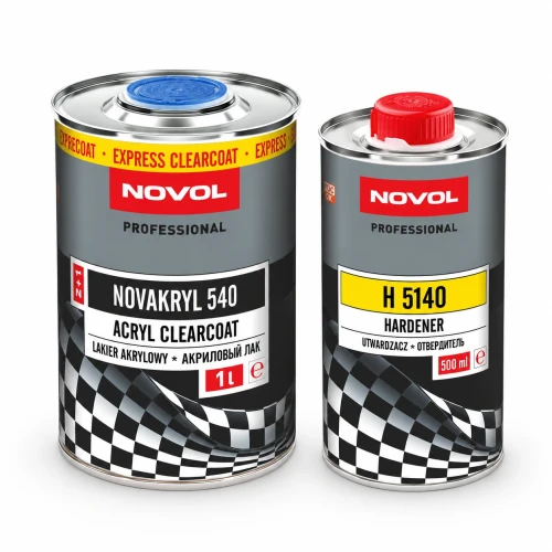 Novol Novakryl 540 lakier bezbarwny 1 l z utwardzaczem H 5140 500 ml