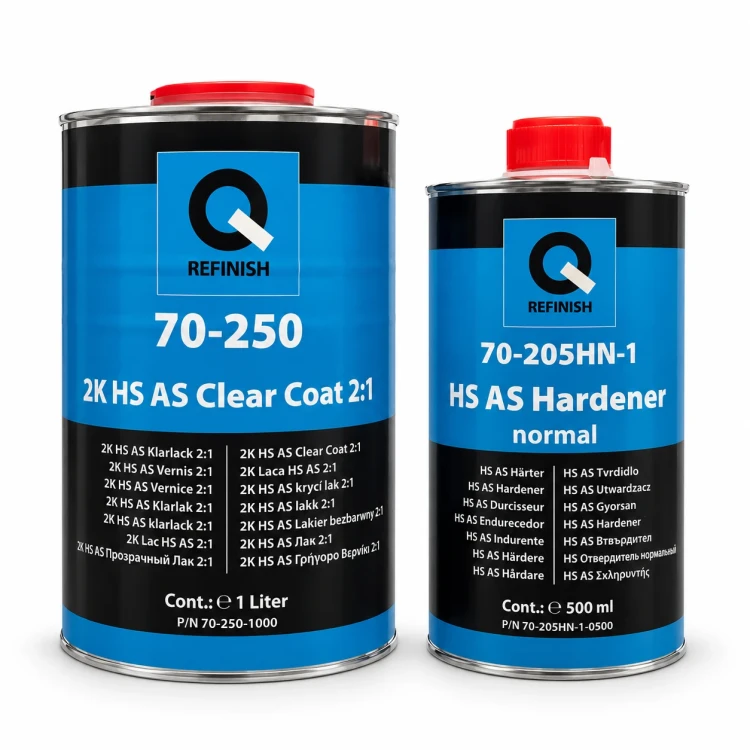 Q Refinish 70-250 lakier bezbarwny 2K HS 2:1 z utwardzaczem 70-205HN-1 zestaw