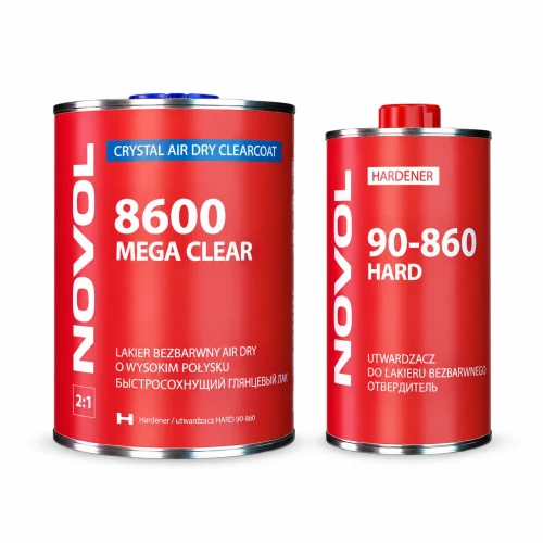 Novol 8600 Mega Clear lakier bezbarwny 2K HS Air Dry z utwardzaczem 90-860 zestaw