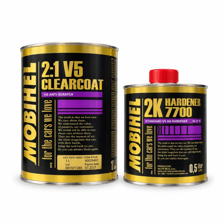 Mobihel 2:1 V5 Clearcoat lakier bezbarwny HS anti-scratch z utwardzaczem 2K 7700 zestaw