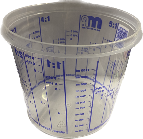 Kubki lakiernicze Mipa 1400 ml ze skalą nadrukowaną do 1100 m