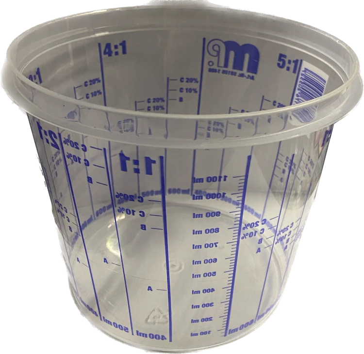 Kubki lakiernicze Mipa 1400 ml ze skalą nadrukowaną do 1100 m