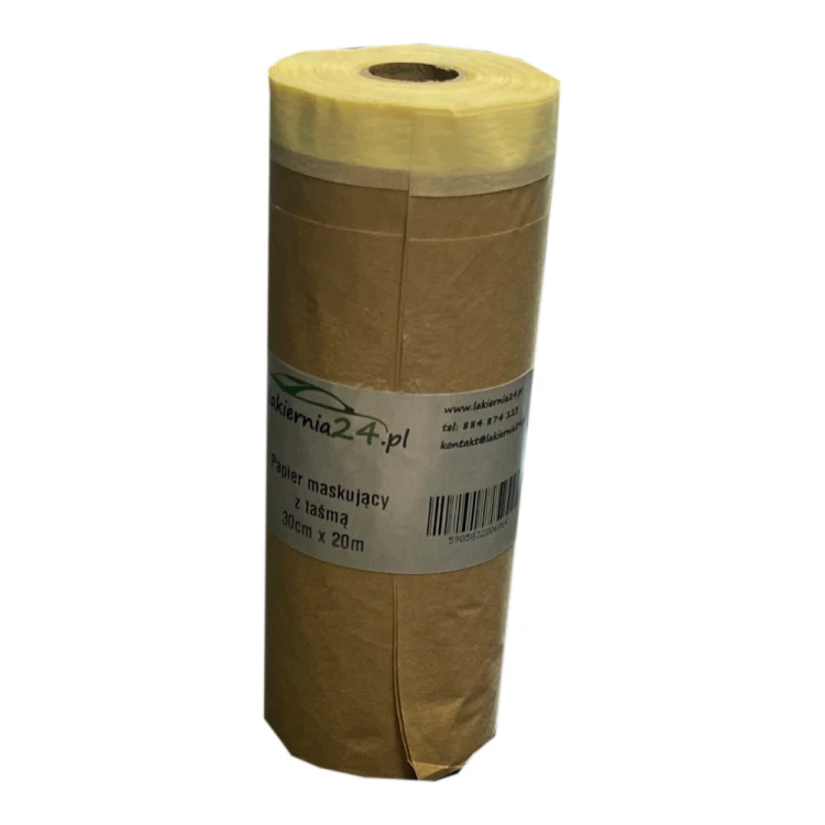 Papier maskujący z taśmą 30 cm x 20 m – rolka