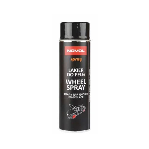 NOVOL Wheel Spray czarny 500 ml – lakier do felg, efekt satynowo-połyskowy