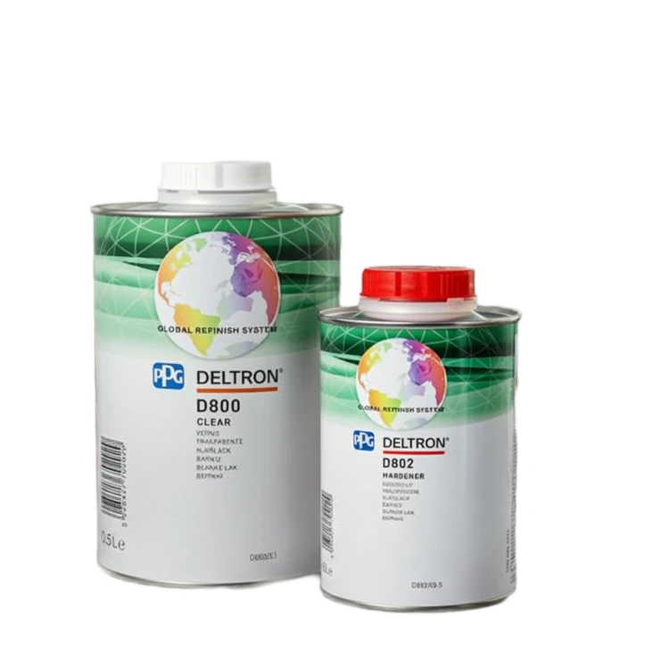 Lakier bezbarwny PPG D800 1 litr z utwardzaczem zestaw