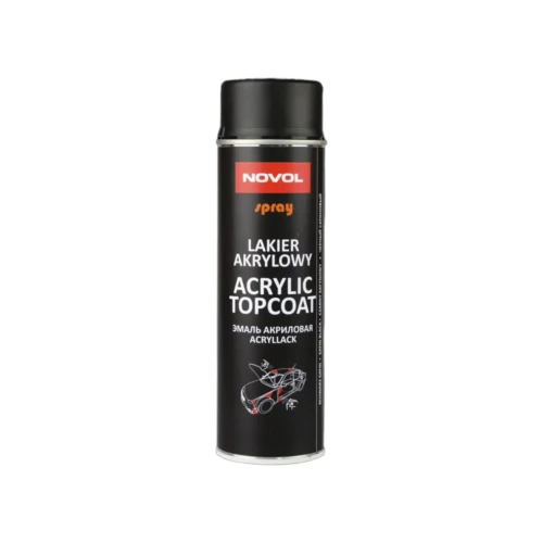 Lakier akrylowy Novol Acrylic Topcoat czarny mat spray 500 ml
