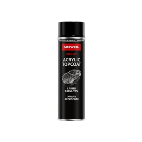 Lakier akrylowy Novol Acrylic Topcoat czarny połysk spray 500 ml