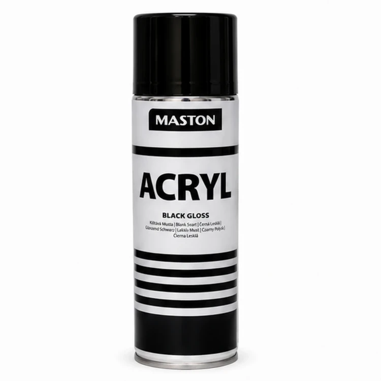 Lakier akrylowy Maston czarny połysk w sprayu 500 ml