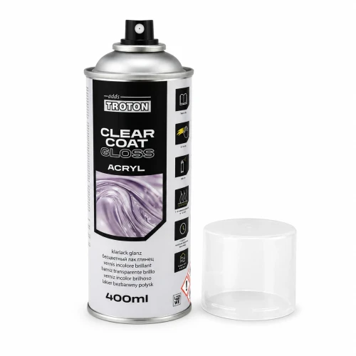 Lakier bezbarwny połysk Troton spray 400 ml bez nasadki