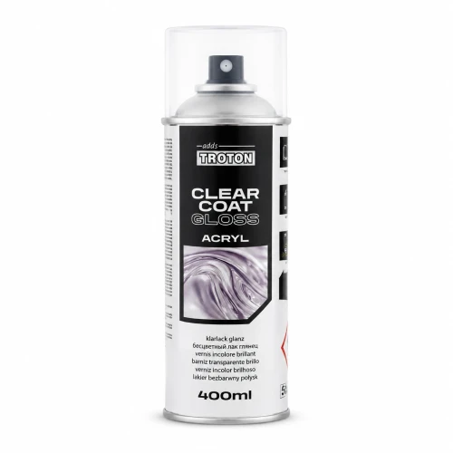 Lakier bezbarwny połysk Troton spray 400 ml widok z przodu