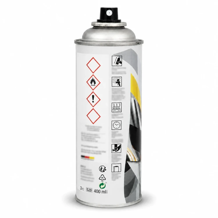 Lakier srebrny do felg Mipa Winner spray 400 ml tył opakowania