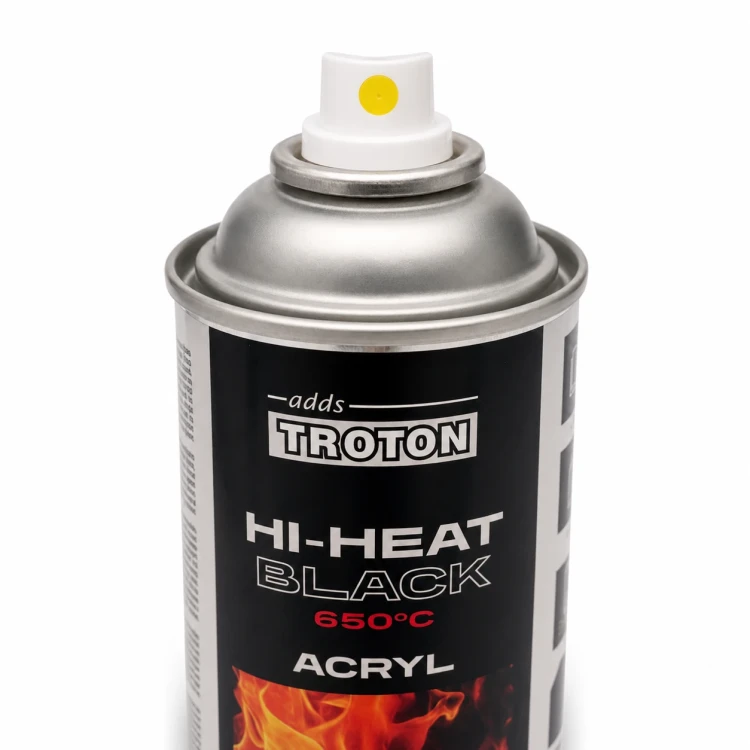 Troton lakier żaroodporny czarny spray 400 ml zbliżenie dyszy