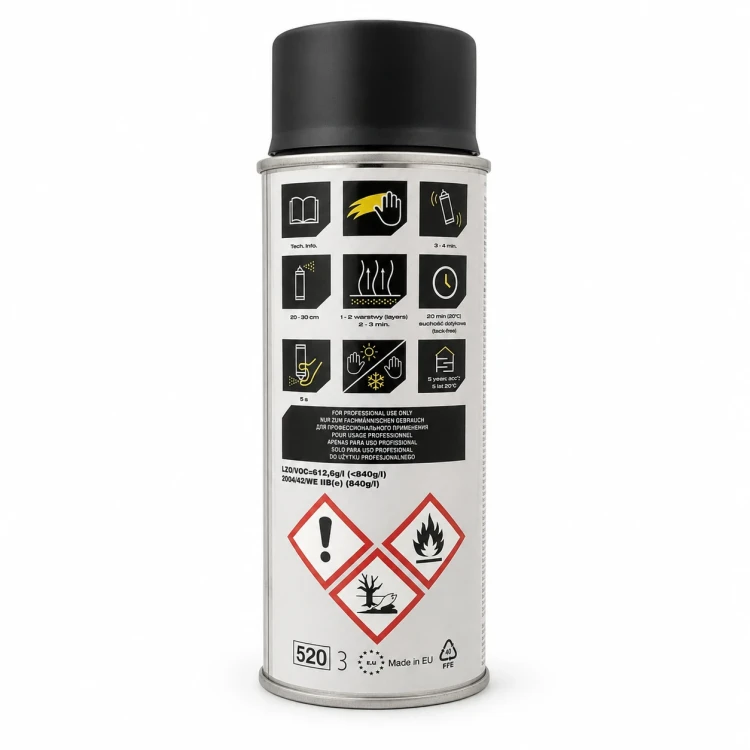 Troton lakier żaroodporny czarny spray 400 ml tył opakowania