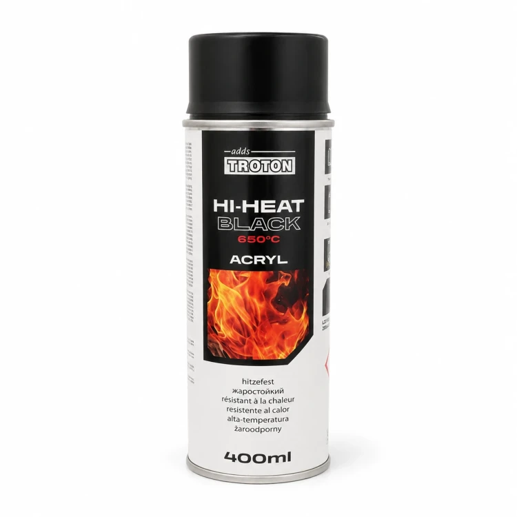 Troton lakier żaroodporny czarny spray 400 ml przód opakowania