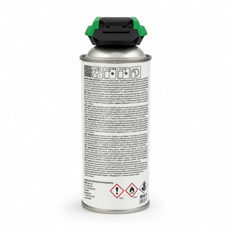 Tył opakowania Boll Rust Remover Rust Shock odrdzewiacz w sprayu 400 ml