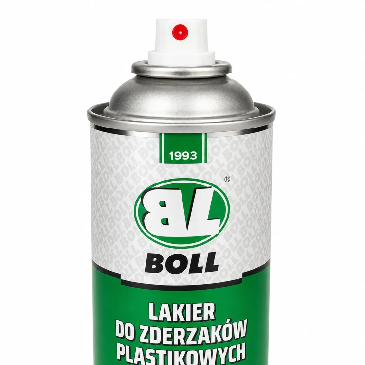 Dysza i przednia etykieta szarego lakieru do zderzaków Boll