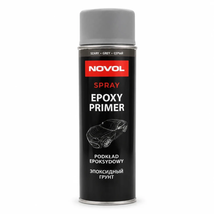 Podkład epoksydowy szary Novol Spray Epoxy Primer 500 ml – widok z przodu