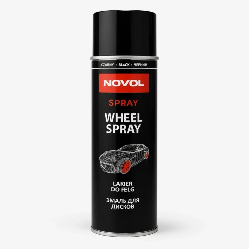 Novol Wheel Spray czarny połysk lakier do felg w sprayu 500 ml