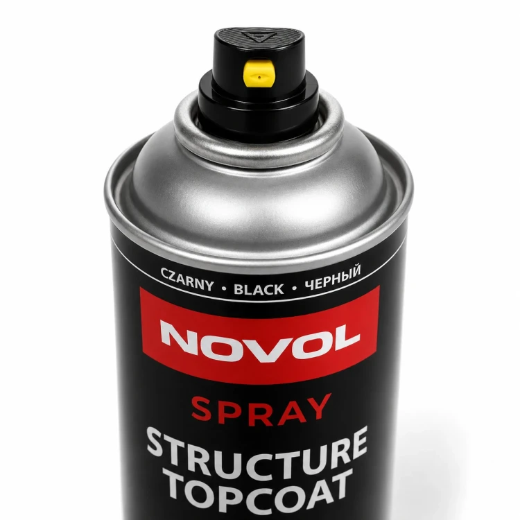 Lakier strukturalny Novol spray czarny 500 ml zbliżenie dyszy