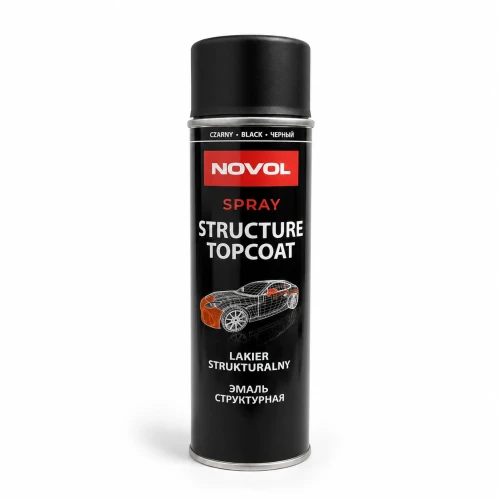 Lakier strukturalny Novol spray czarny 500 ml przód opakowania