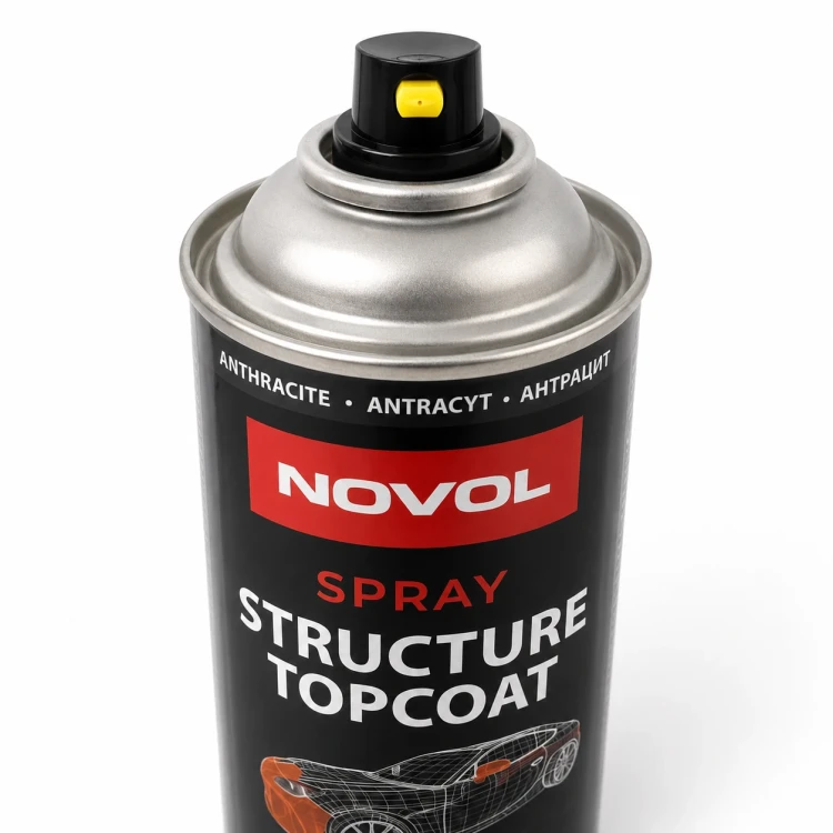 Lakier strukturalny Novol spray antracyt 500 ml zbliżenie dyszy