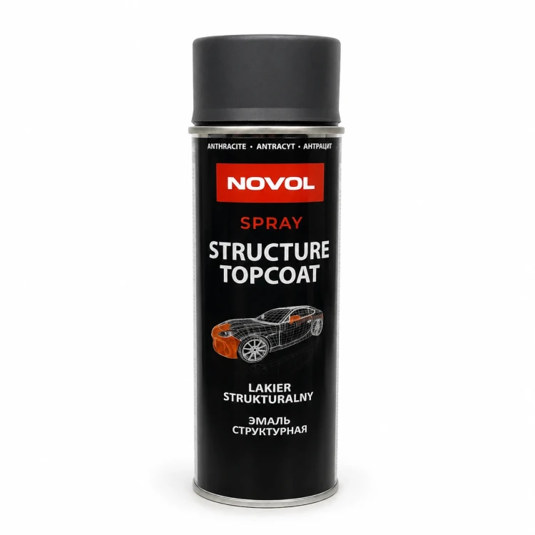 Lakier strukturalny Novol spray antracyt 500 ml przód opakowania