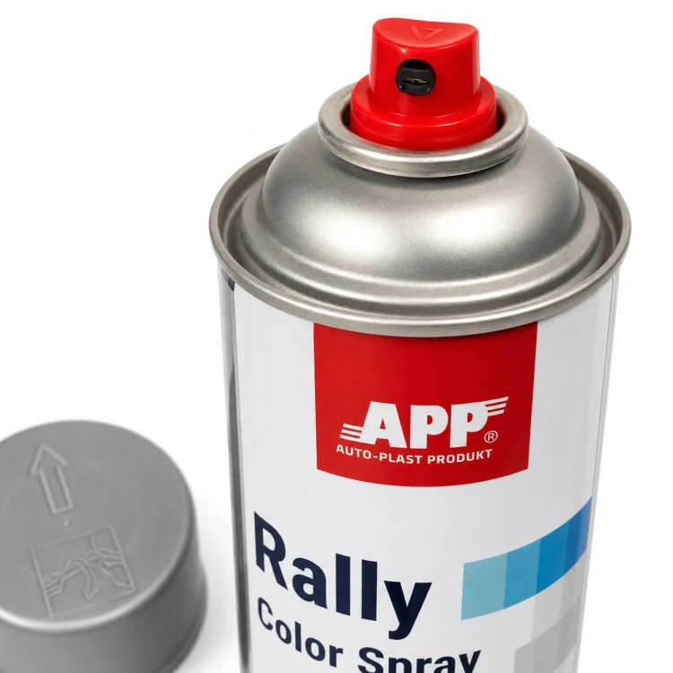 APP Rally Color Spray lakier do felg srebrny 500 ml zbliżenie dyszy
